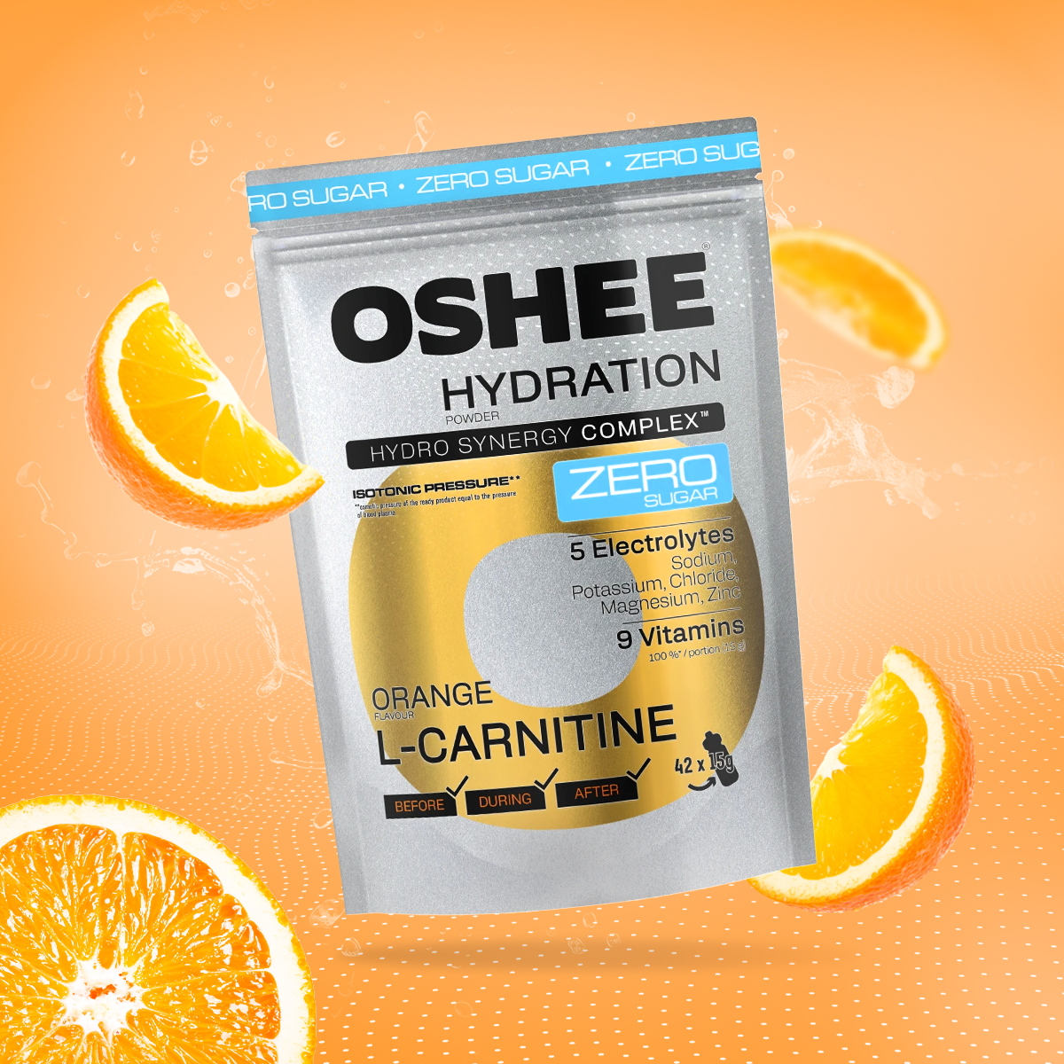 oshee l carnitine OSHEE Hydration Zero Sugar powder Orange L-carnitine 630 g – OSHEE DROP IN
