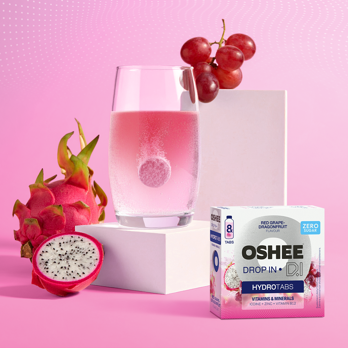HYDROTABS Vitamins & minerals - Smak czerwone winogrona & smoczy owoc