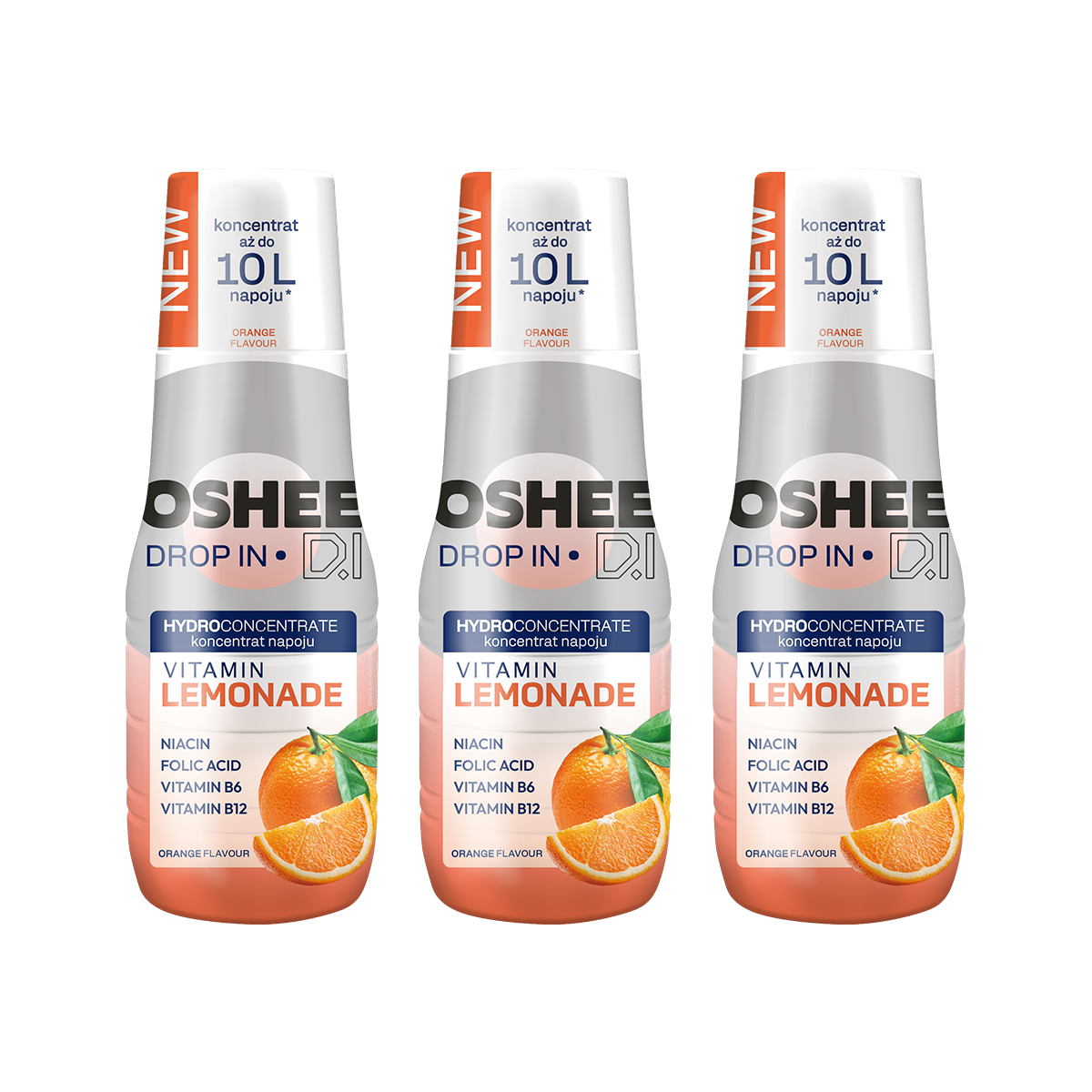 3 x Hydrokoncentrat OSHEE DROP IN - pomarańcza - vitamin lemonade - 500 ml