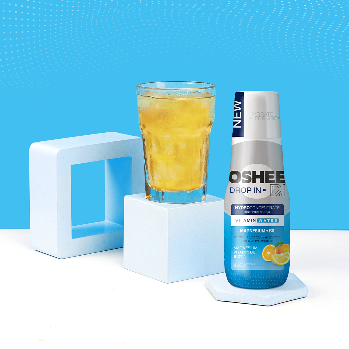 Hydrokoncentrat OSHEE DROP IN Cytryna-Pomarańcza - Witaminy i magnez - 500 ml