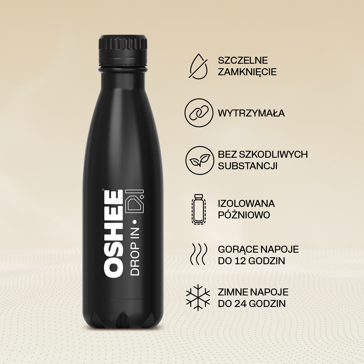 Hydration Starter Pack - MIX 3 + Butelka termiczna ze stali nierdzewnej czarna 500 ml