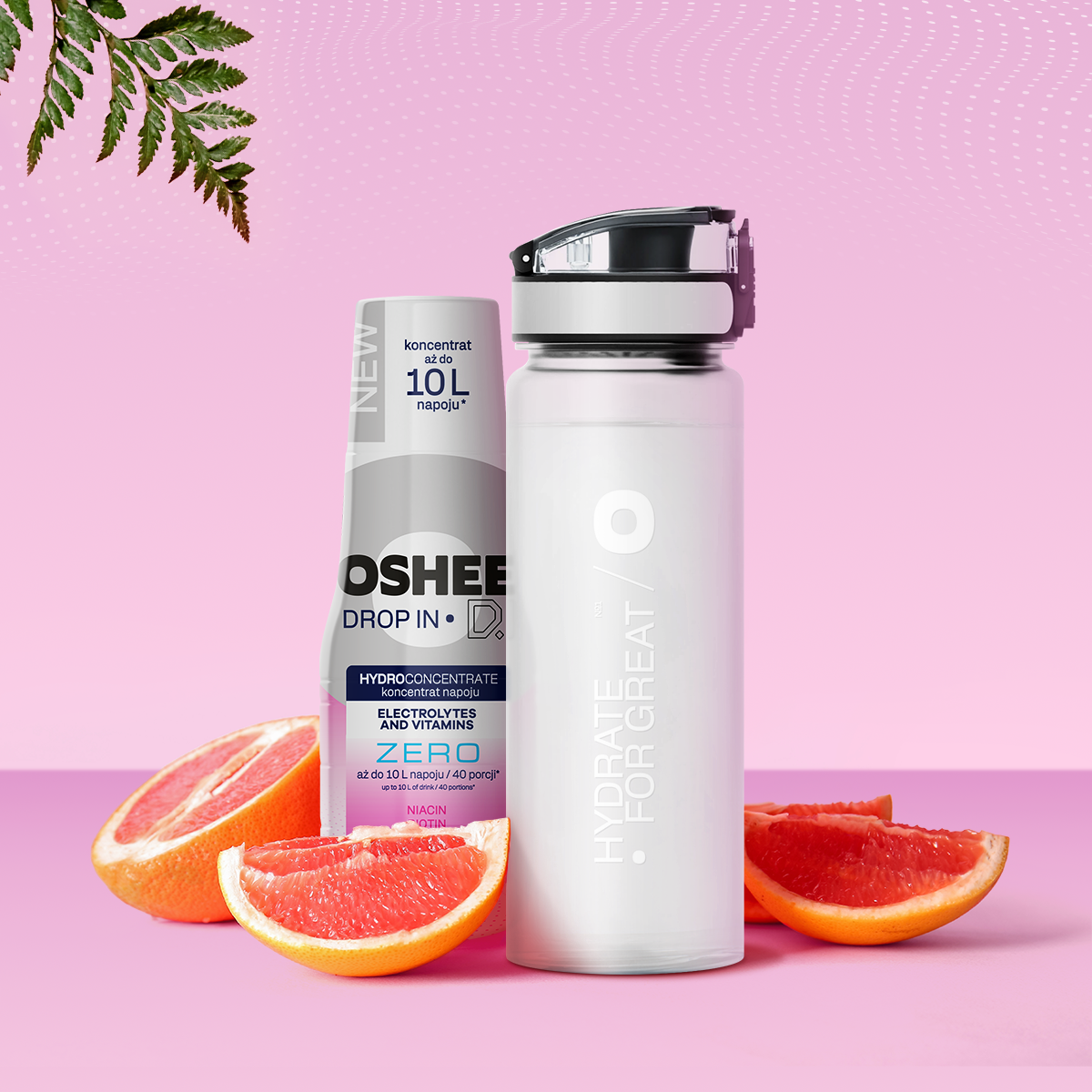 Hydrokoncentrat OSHEE DROP IN ZERO - Grejpfrut - Elektrolity i witaminy - 500 ml
