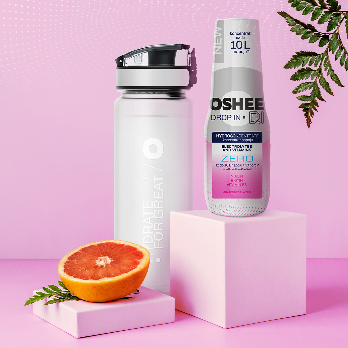 Hydrokoncentrat OSHEE DROP IN ZERO - Grejpfrut - Elektrolity i witaminy - 500 ml