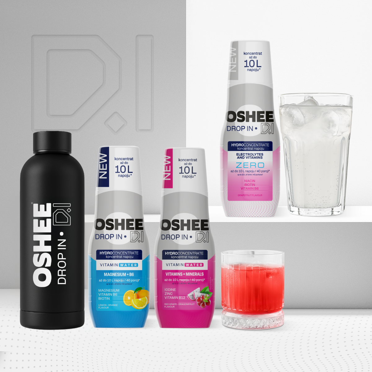 Hydration Starter Pack - MIX 3 + Czarna butelka termiczna 500 ml