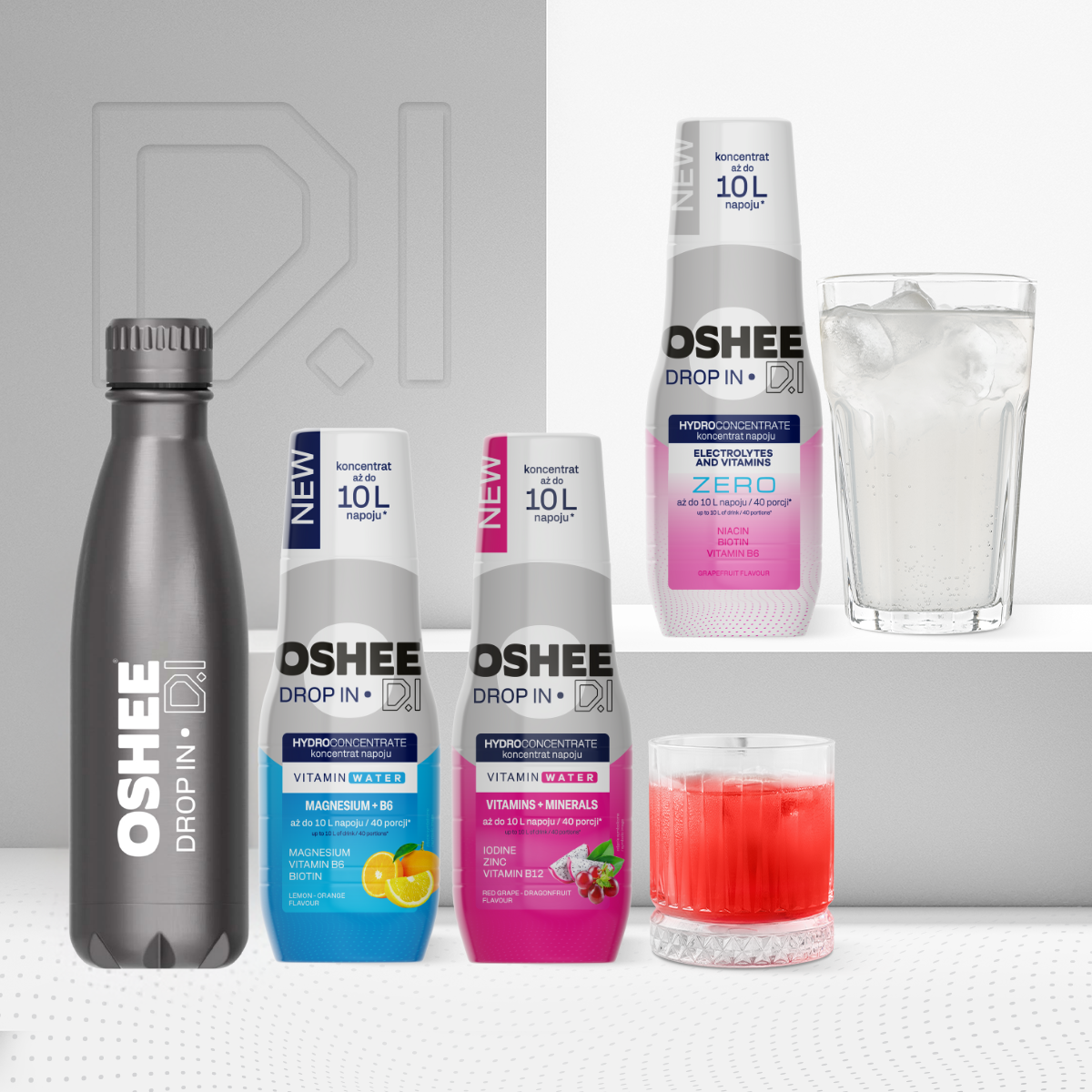 Hydration Starter Pack  - MIX 3 + Butelka termiczna ze stali nierdzewnej srebrna 500 ml