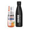 Zestaw Welcome - Hydrokoncentrat OSHEE DROP IN - pomarańcza - Vitamin lemonade - 500 ml +  Butelka termiczna ze stali nierdzewnej czarna 500 ml