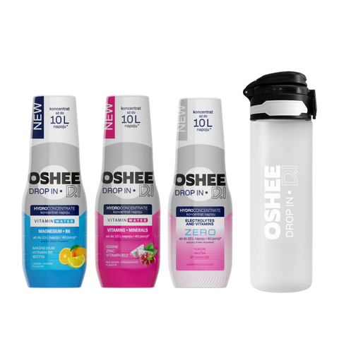 Hydration Starter Pack - MIX 3 + Półprzeźroczysta butelka 650 ml z wytrzymałego tritanu