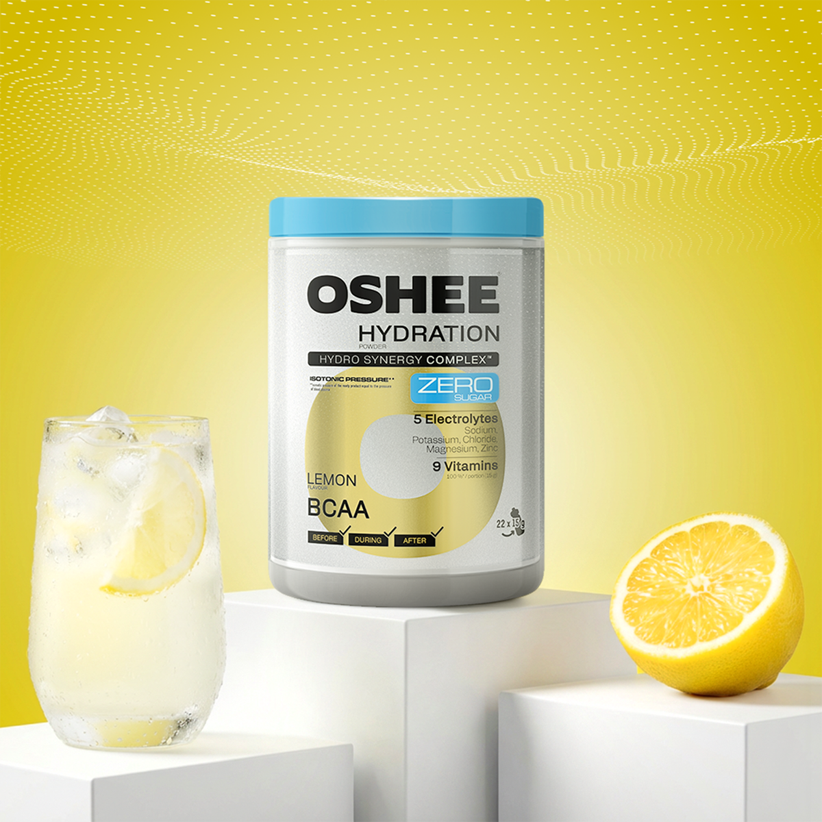 OSHEE Hydration Zero Sugar proszek Lemon BCAA 330 g