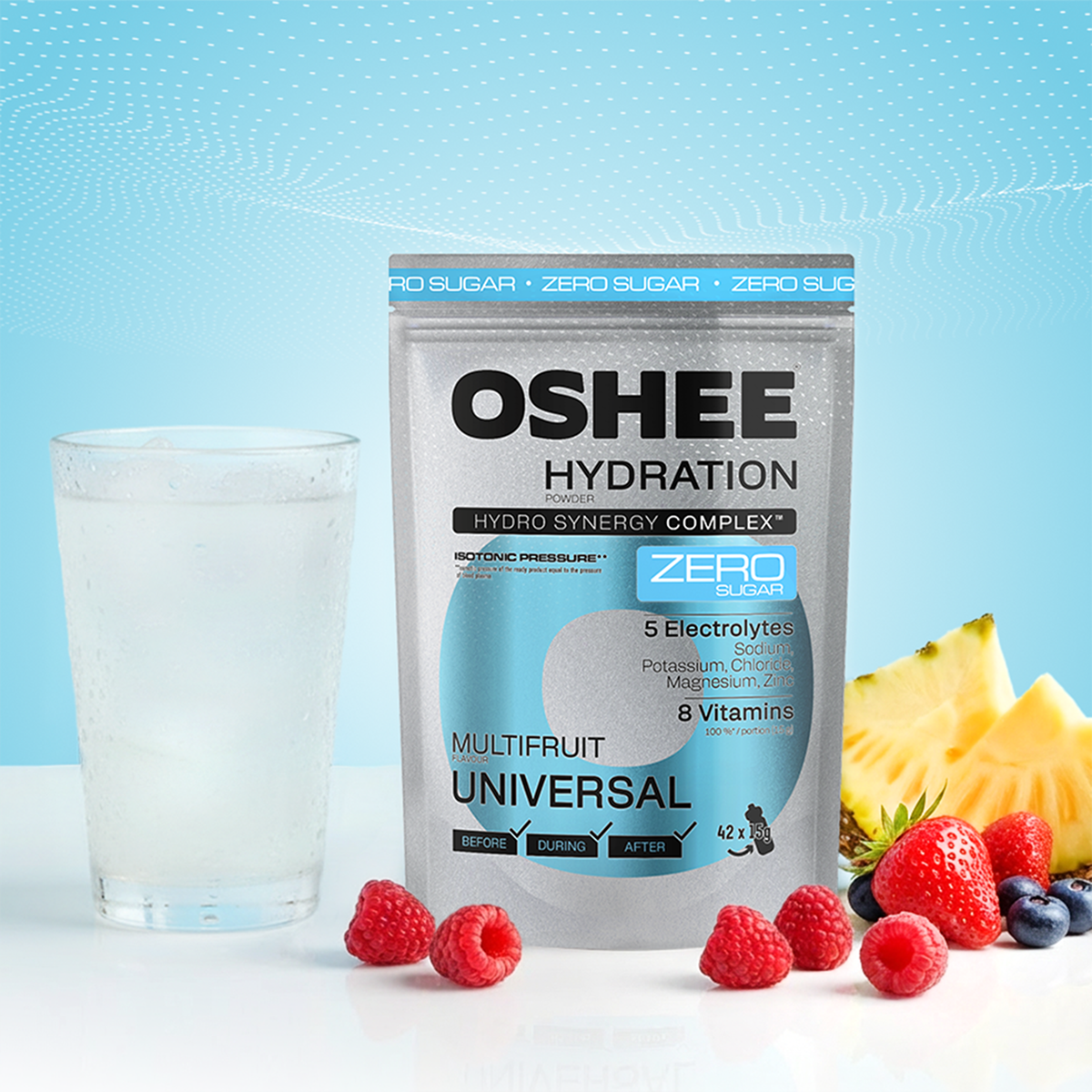 OSHEE Hydration Zero Sugar proszek Multifruit 630 g