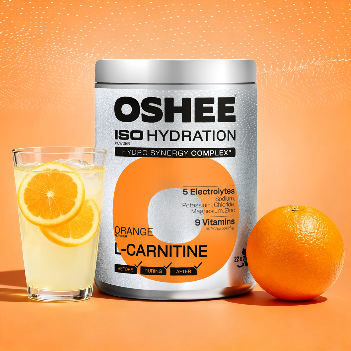 OSHEE ISO Hydration Izotonik w proszku Orange L-karnityna 550 g