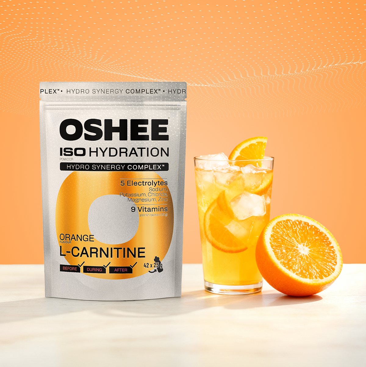 OSHEE ISO Hydration izotonik w proszku Orange L-karnityna 1050 g