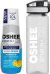 Hydrokoncentrat OSHEE DROP IN Cytryna-Pomarańcza - Witaminy i magnez - 500 ml + Bidon plastikowy 750 ml tritan