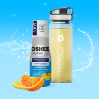 Hydrokoncentrat OSHEE DROP IN Cytryna-Pomarańcza - Witaminy i magnez - 500 ml + Bidon plastikowy 750 ml tritan