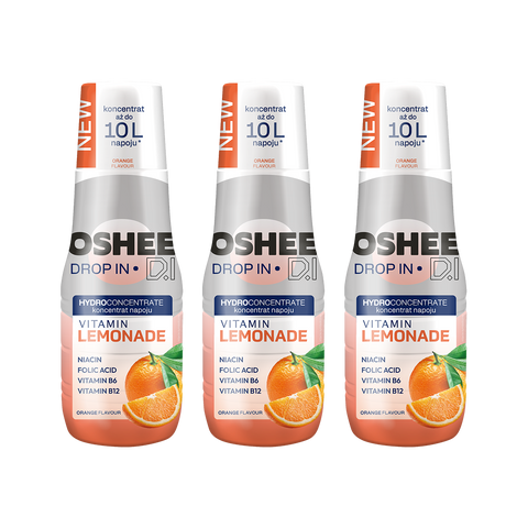 3 x Hydrokoncentrat OSHEE DROP IN - pomarańcza - vitamin lemonade - 500 ml