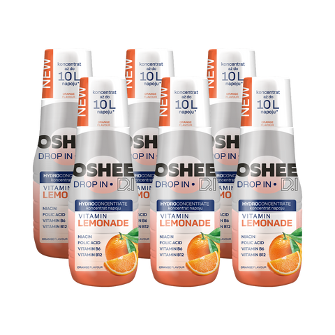 6 x Hydrokoncentrat OSHEE DROP IN - pomarańcza - vitamin lemonade - 500 ml