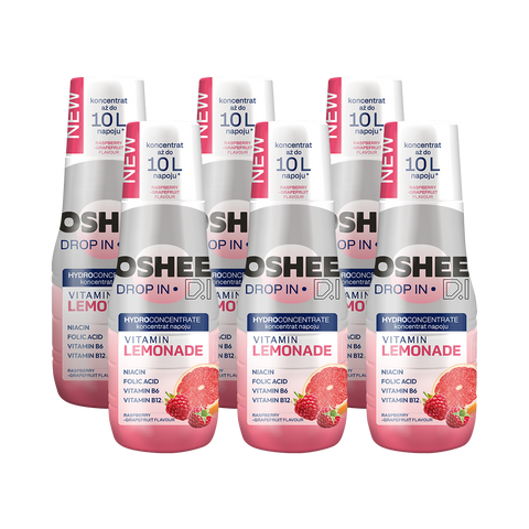 6 x Hydrokoncentrat OSHEE DROP IN - malina– grejpfrut - vitamin lemonade - 500 ml