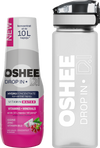 Hydrokoncentrat OSHEE DROP IN - Czerwone winogrono– smoczy owoc - Witaminy i minerały - 500 ml + Bidon plastikowy 750 ml tritan