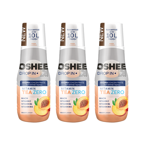 3 x Hydrokoncentrat OSHEE DROP IN ZERO - brzoskwinia - vitamin tea - 500 ml