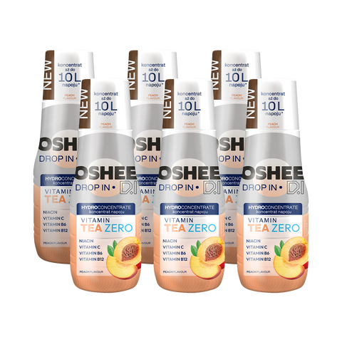 6 x Hydrokoncentrat OSHEE DROP IN ZERO - brzoskwinia - vitamin tea - 500 ml
