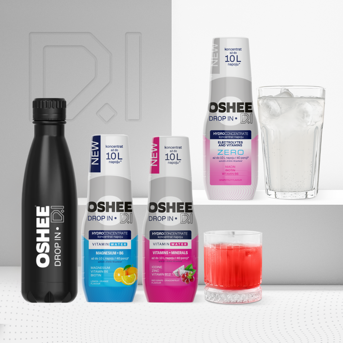 Hydration Starter Pack  - MIX 3 + Butelka termiczna ze stali nierdzewnej czarna 500 ml