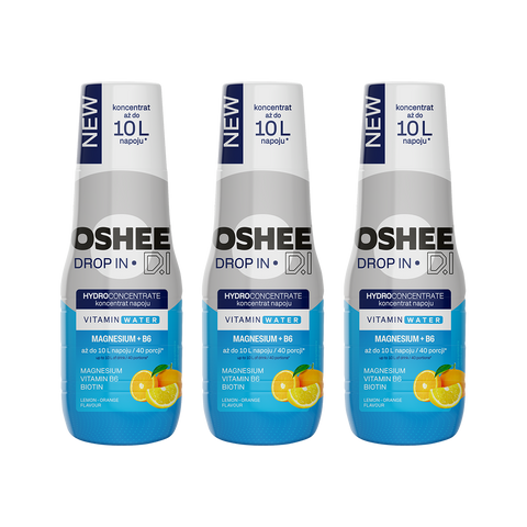 3 x Hydrokoncentrat OSHEE DROP IN Cytryna-Pomarańcza - Witaminy i magnez - 500 ml