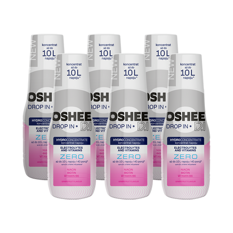 6 x Hydrokoncentrat OSHEE DROP IN ZERO - Grejpfrut - Elektrolity i witaminy - 500 ml