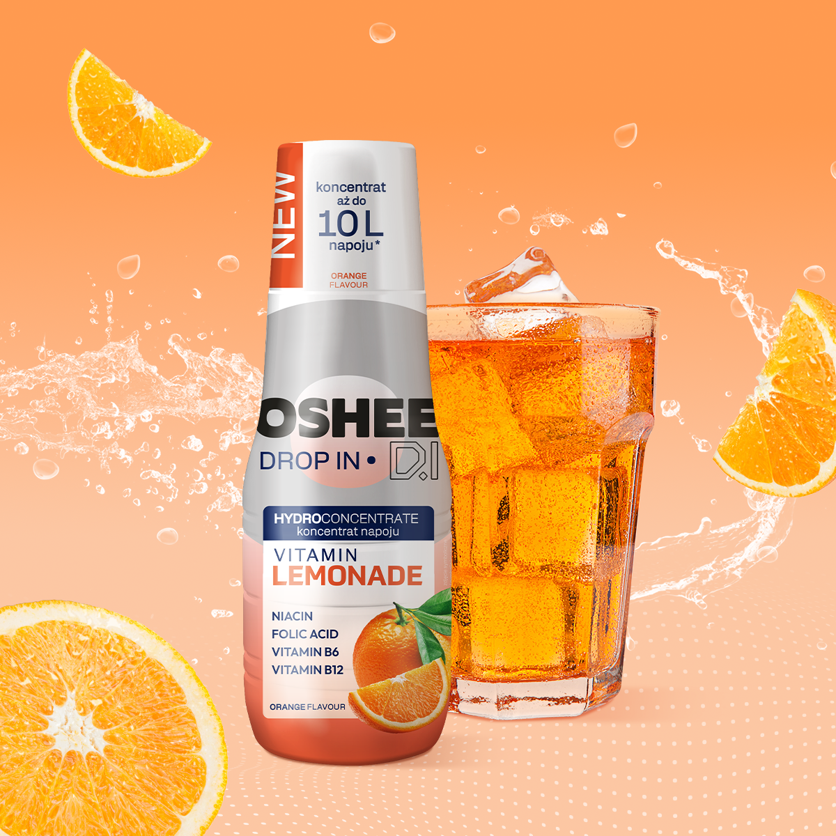 OSHEE DROP IN Vitamin Lemonade Hydroconcentrate – Orange Flavor – 500 ml 