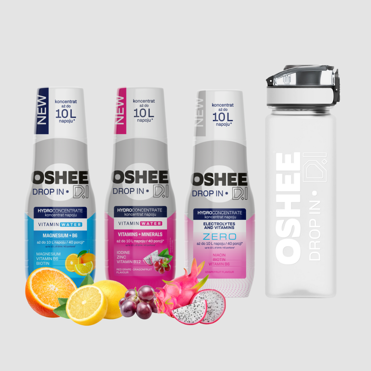 Hydration Starter Pack - MIX 3 + Bidon plastikowy 750 ml tritan