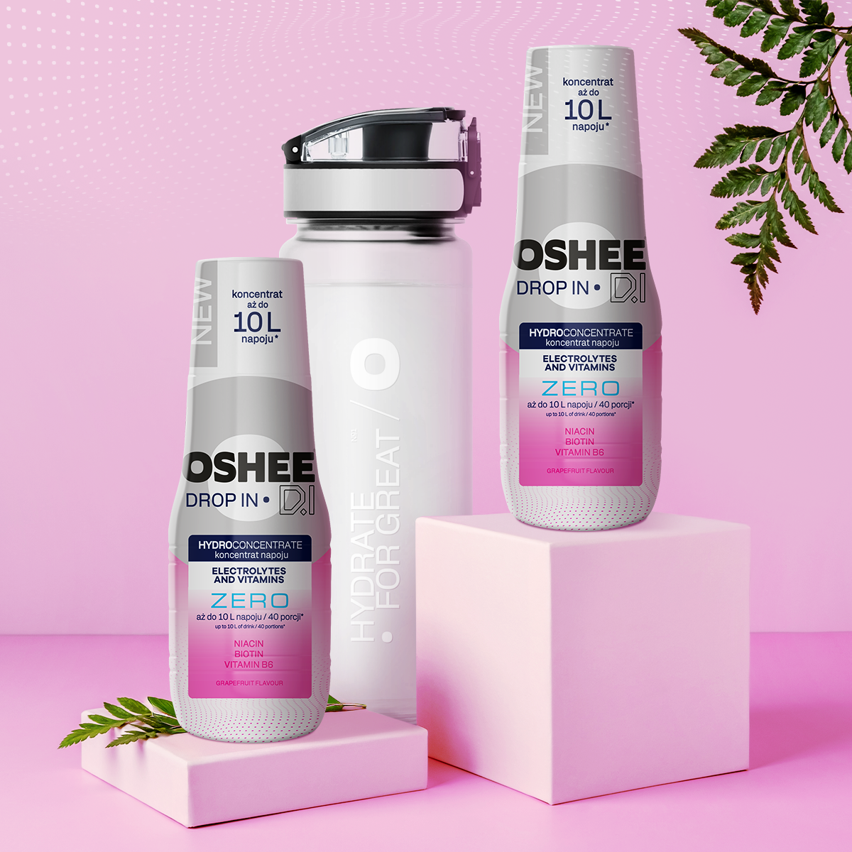 OSHEE DROP IN ZERO Hydroconcentrate - Grapefruit - Electrolytes and Vitamins - 500 ml